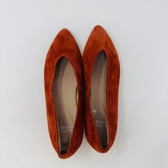 Eileen Fisher Women’s Size 8 Rust Suede Ballet Flats Slip On Shoes - Picture 8 of 13